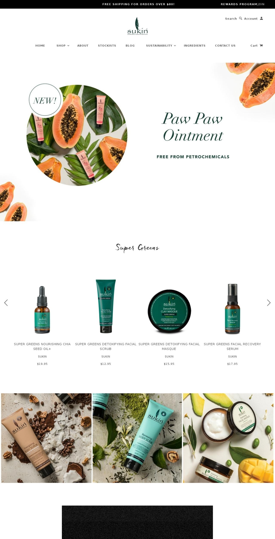 sukinorganics.com shopify website screenshot