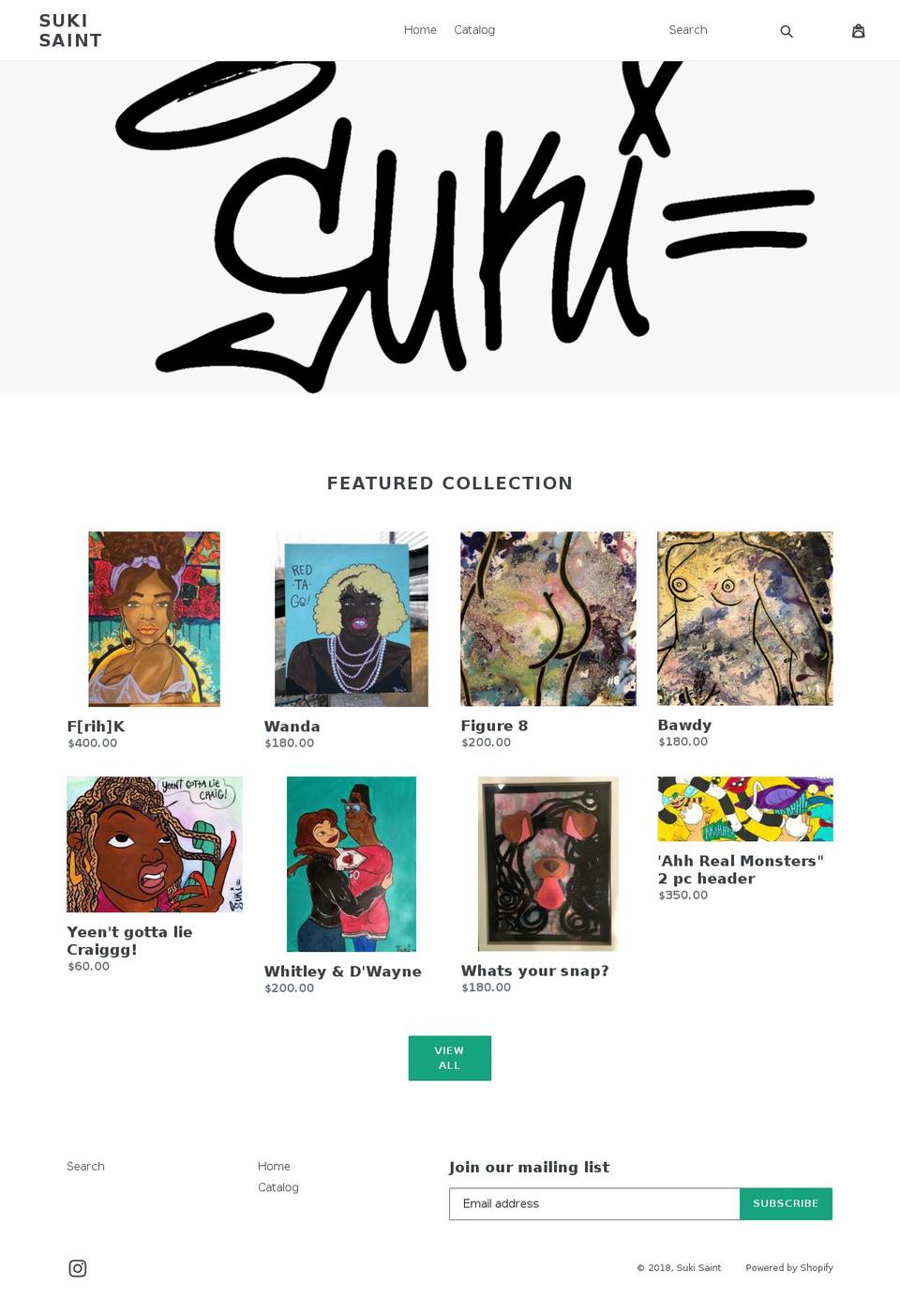 sukithesaint.com — Shopify storefront screenshot