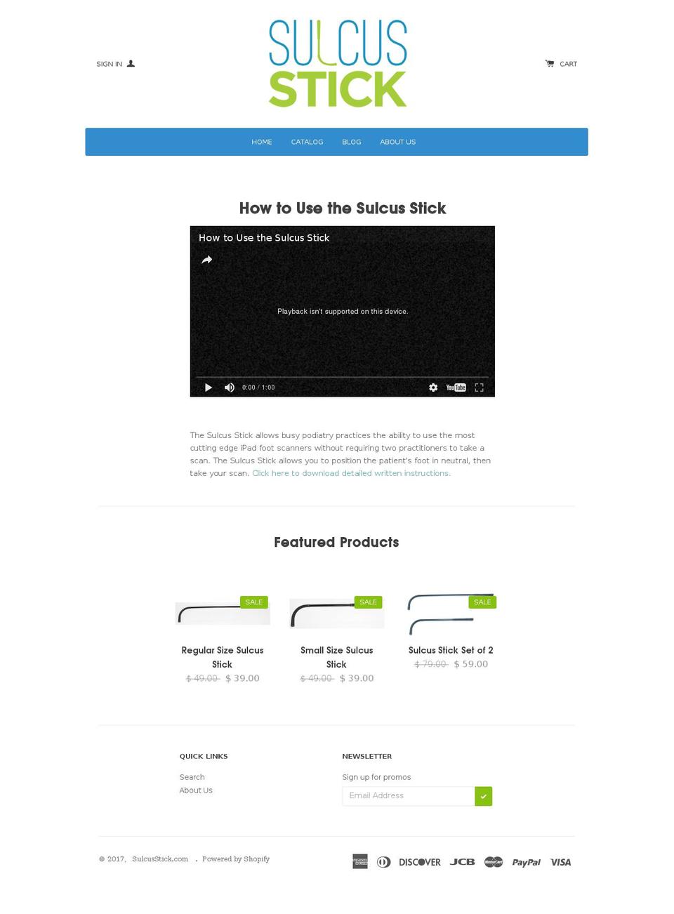 sulcusstick.com shopify website screenshot
