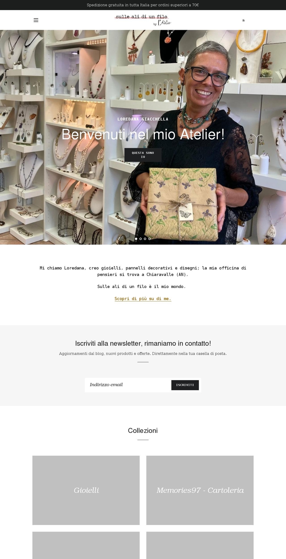 sullealidiunfilo.it shopify website screenshot