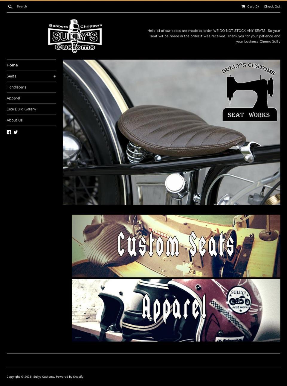 sullyscustomseats.com shopify website screenshot