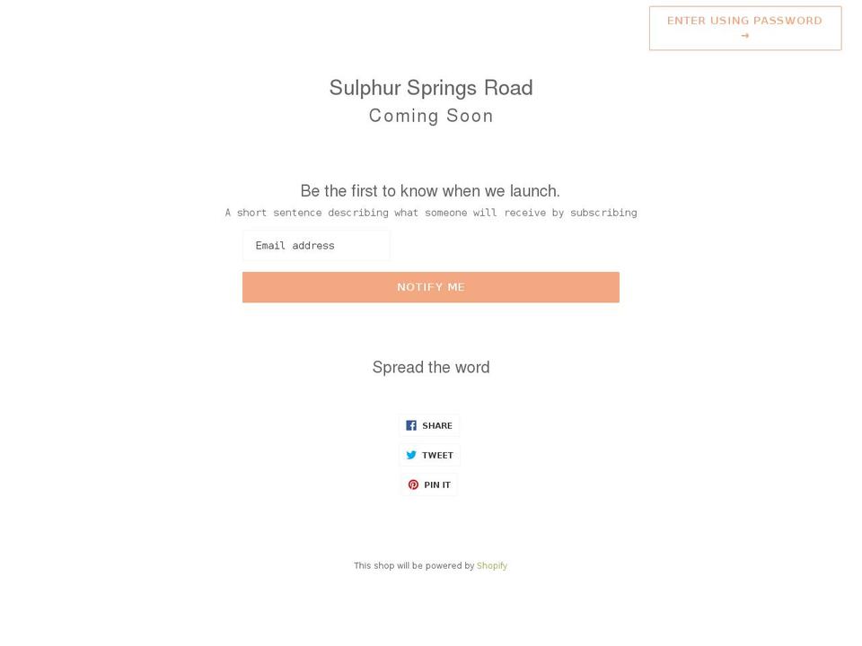 Dsl-theme- Shopify theme site example sulphurspringsroad.com