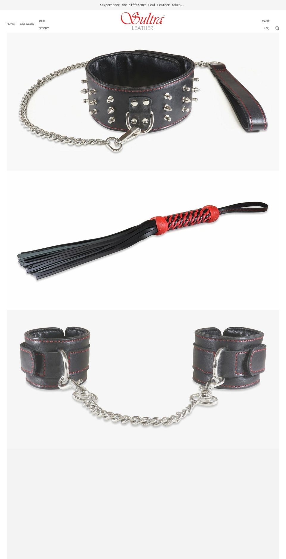 sultraleather.com shopify website screenshot