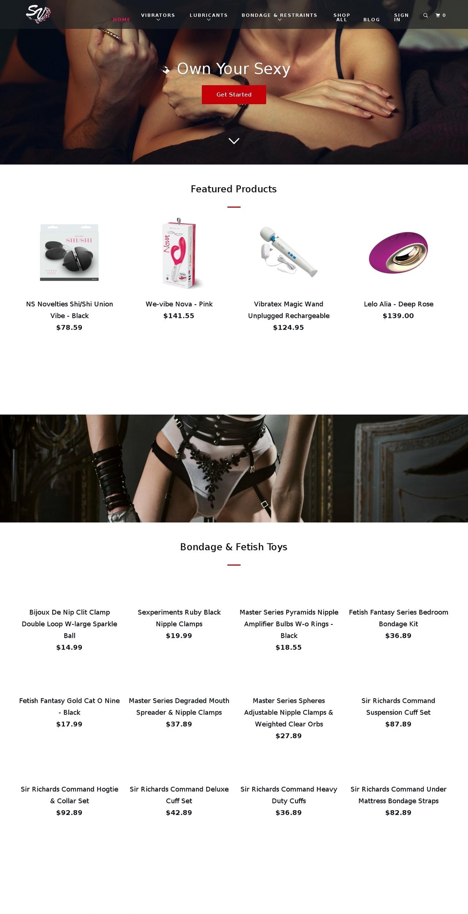 sultryvine.com — Shopify storefront screenshot