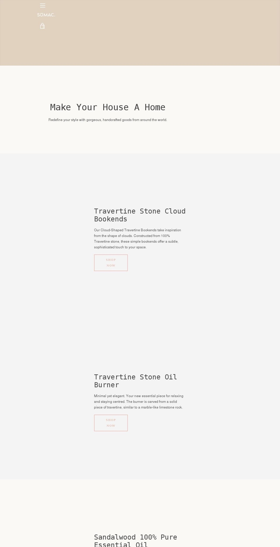 sumacstore.com shopify website screenshot