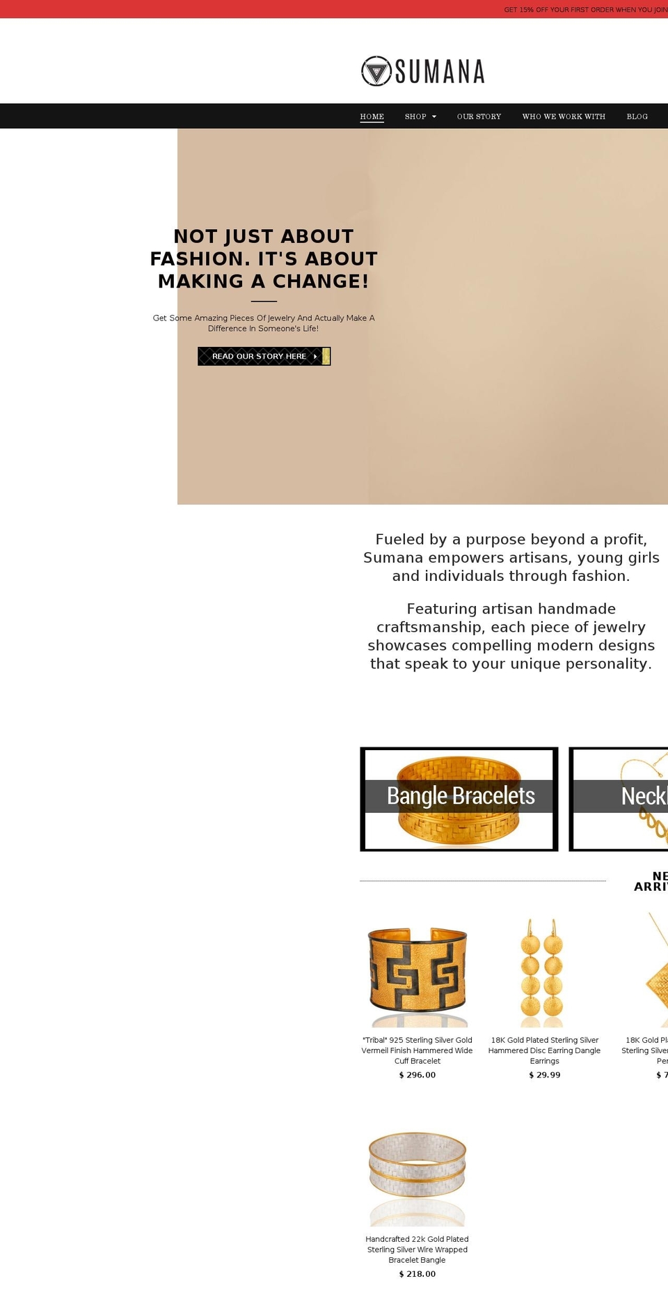 sumana.net shopify website screenshot