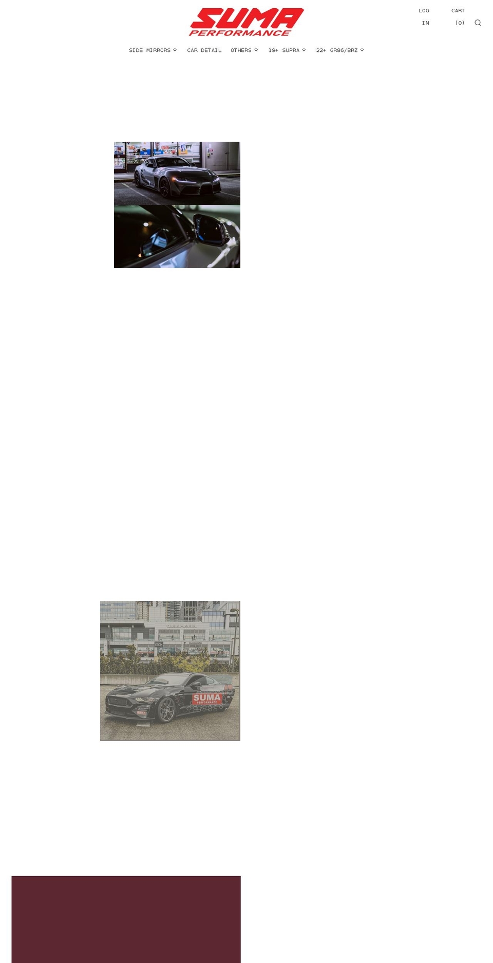 sumaperformance.com shopify website screenshot