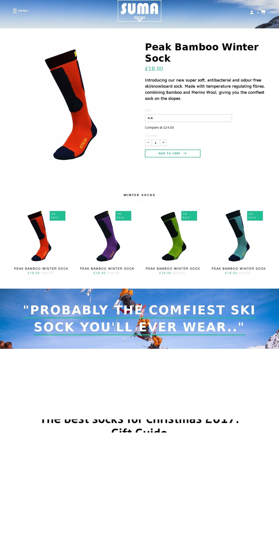 sumasocks.com shopify website screenshot