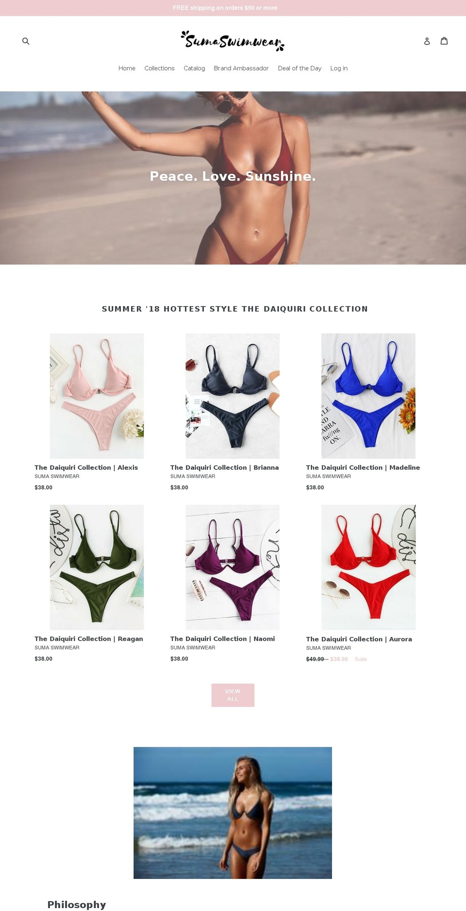 sumaswimwear.com — Shopify storefront screenshot