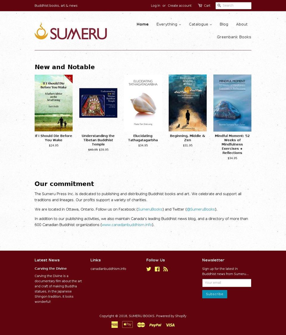 sumeru.ca shopify website screenshot
