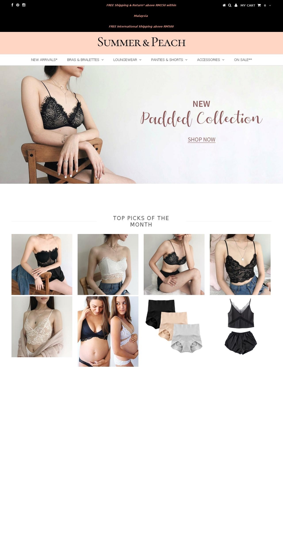 summerandpeach.com shopify website screenshot