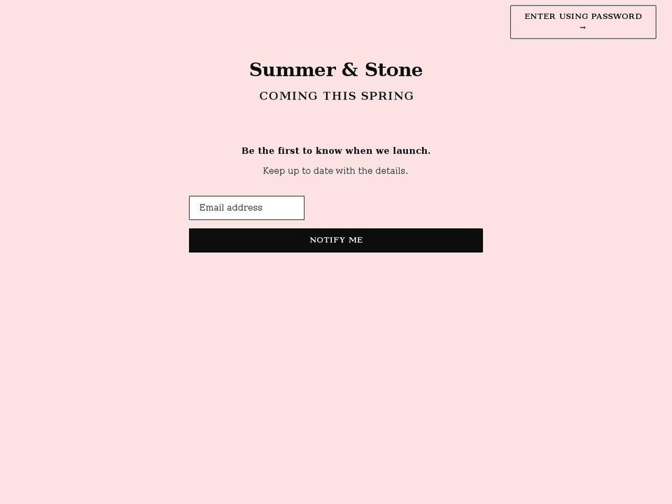 summerandstone.com shopify website screenshot