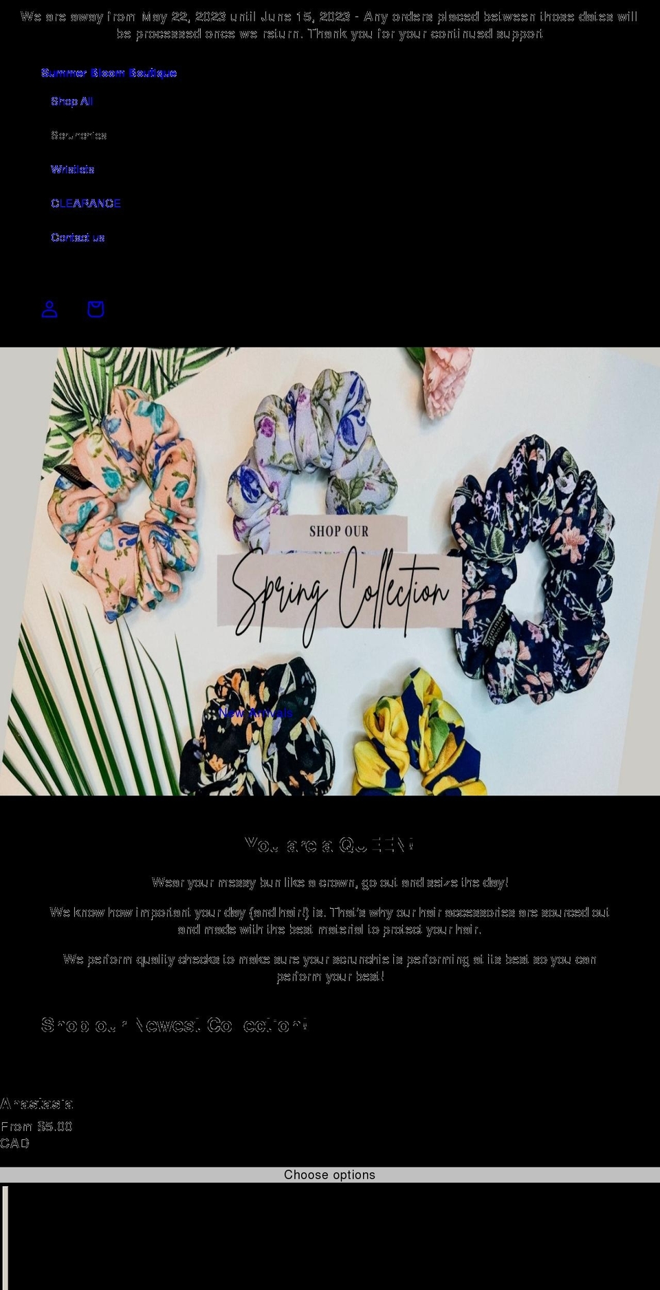 summerbloomboutique.com shopify website screenshot
