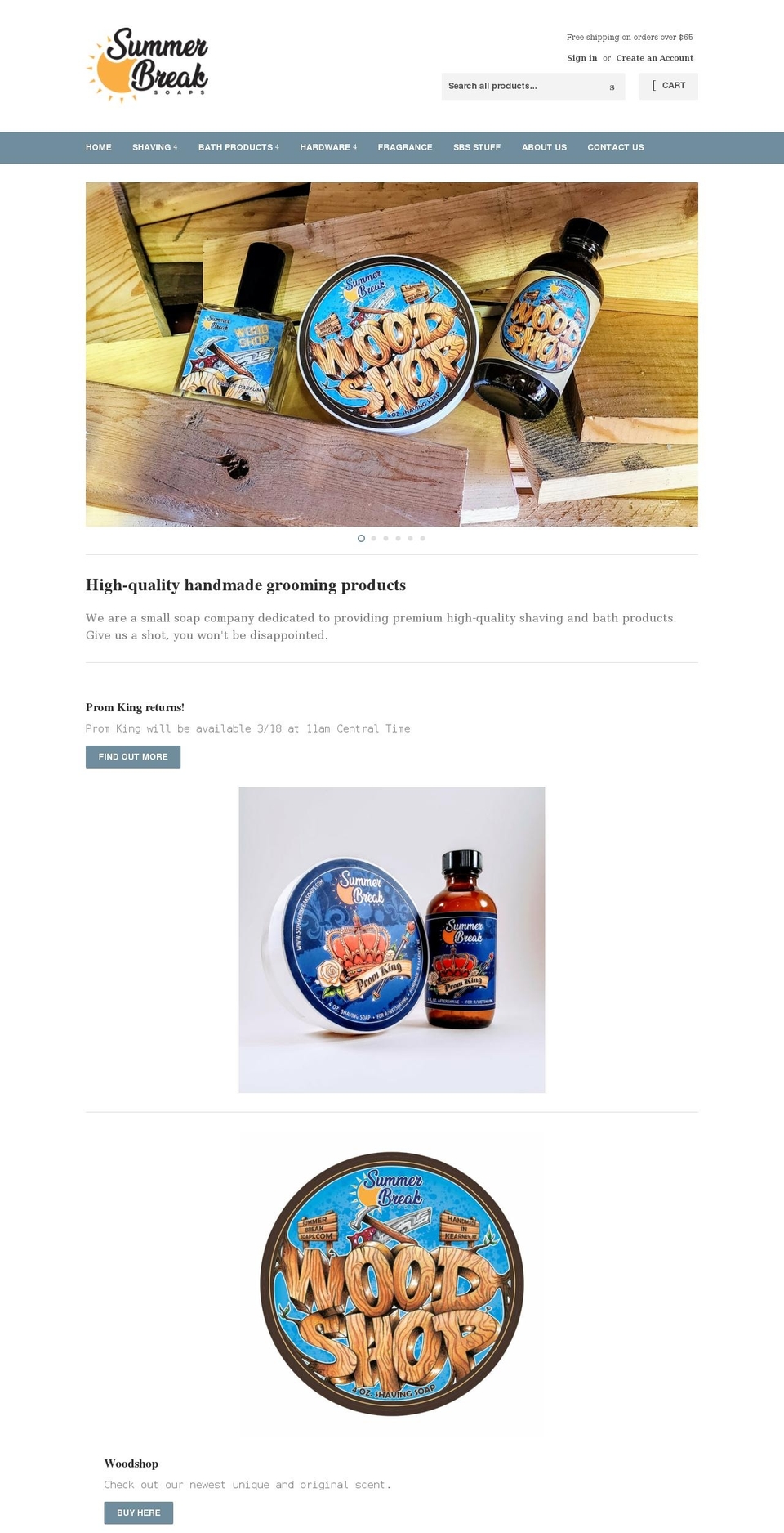 summerbreaksoaps.com shopify website screenshot