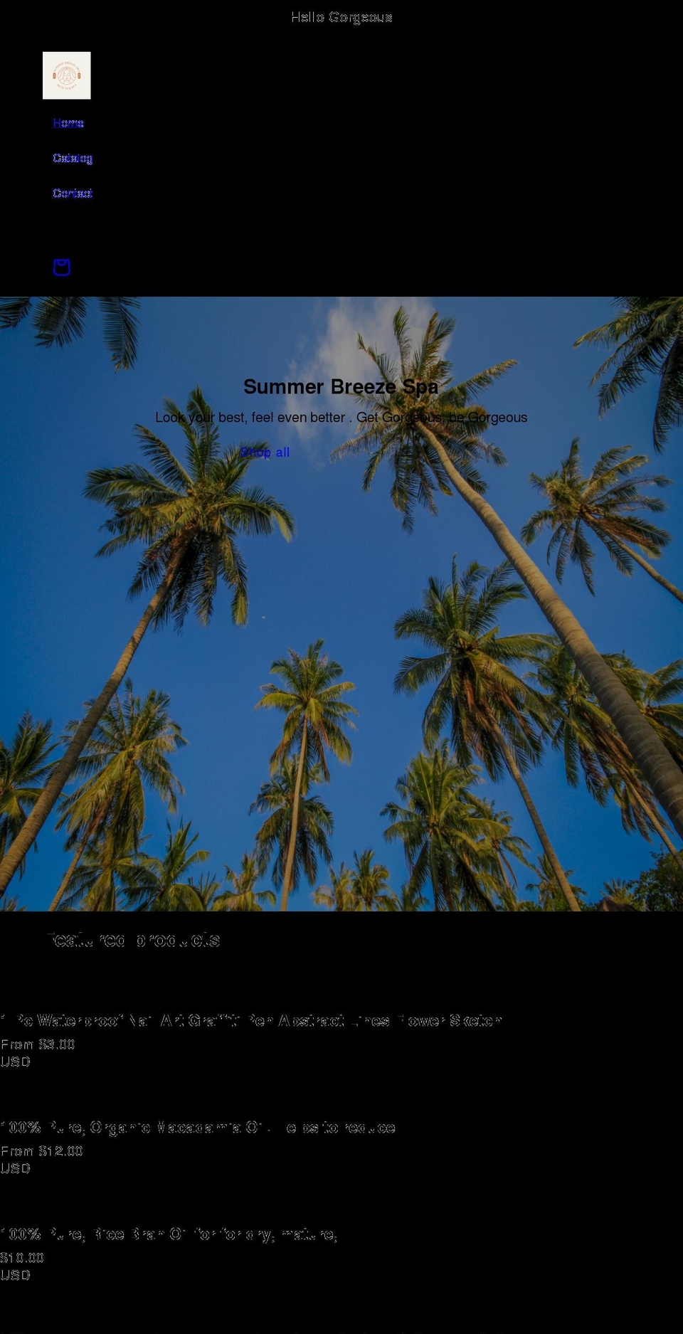 summerbreezespa.com shopify website screenshot
