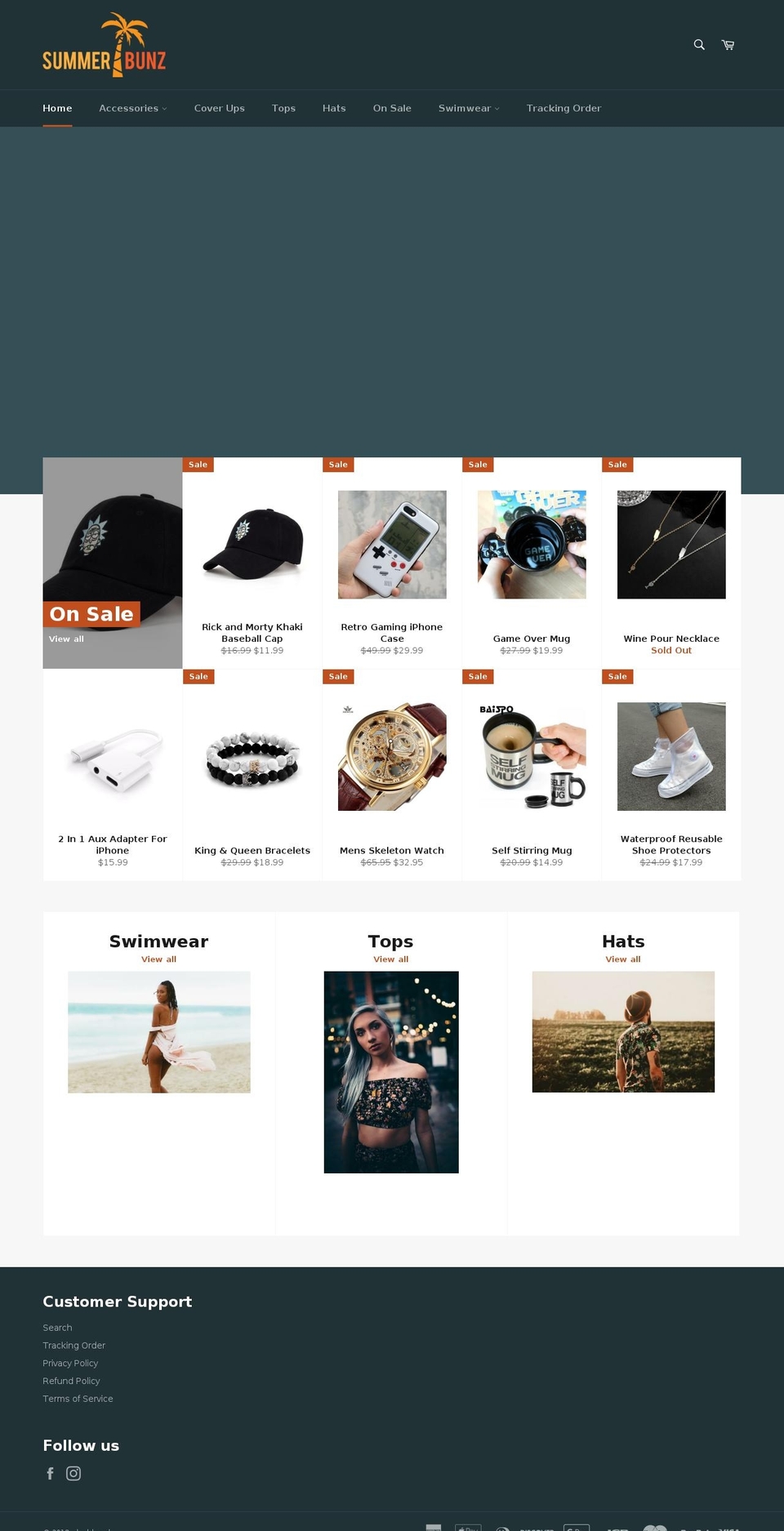 summerbunz.com shopify website screenshot
