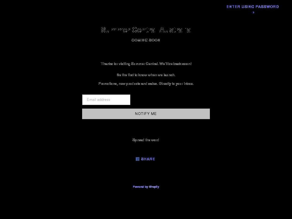 summercentral.com.au shopify website screenshot