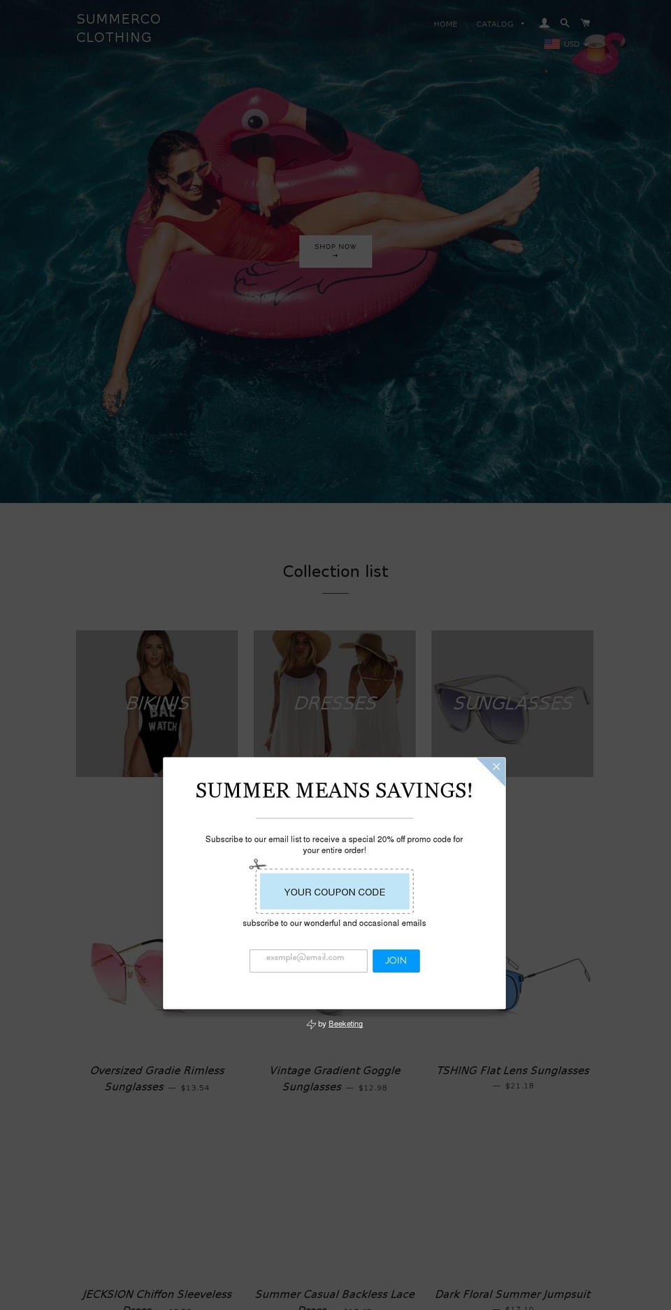 summercoclothing.com — Shopify storefront screenshot