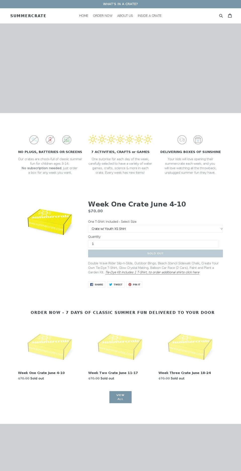 summercrate.com — Shopify storefront screenshot