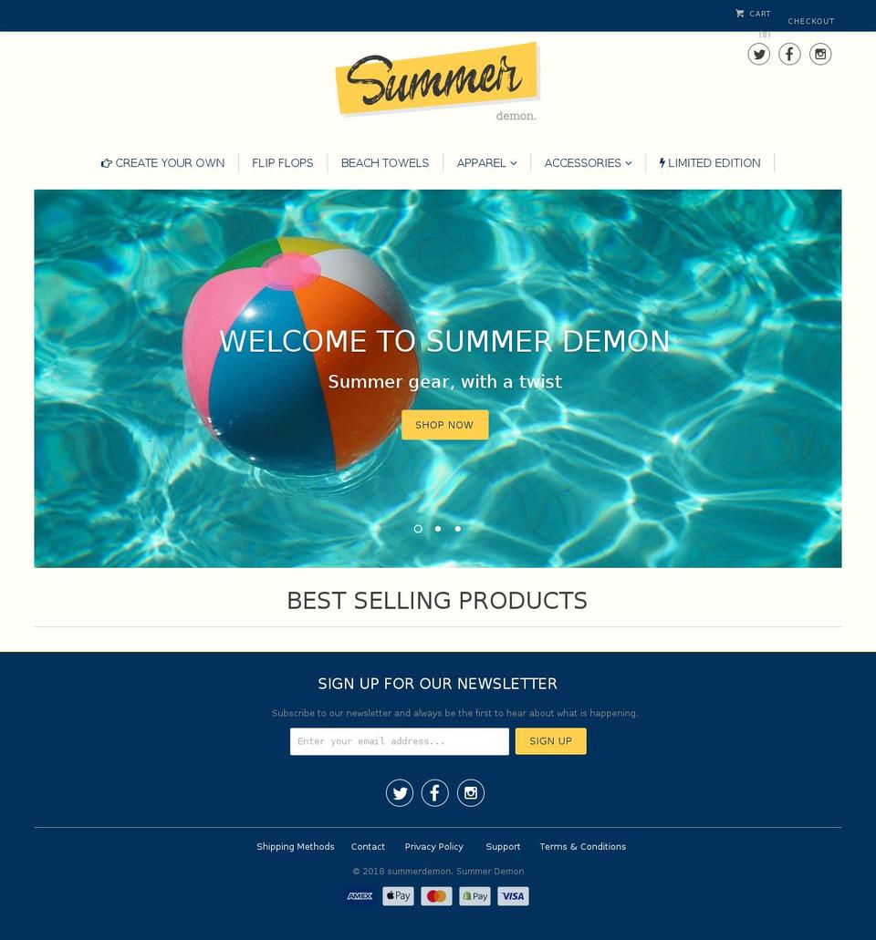 summerdemon.com — Shopify storefront screenshot