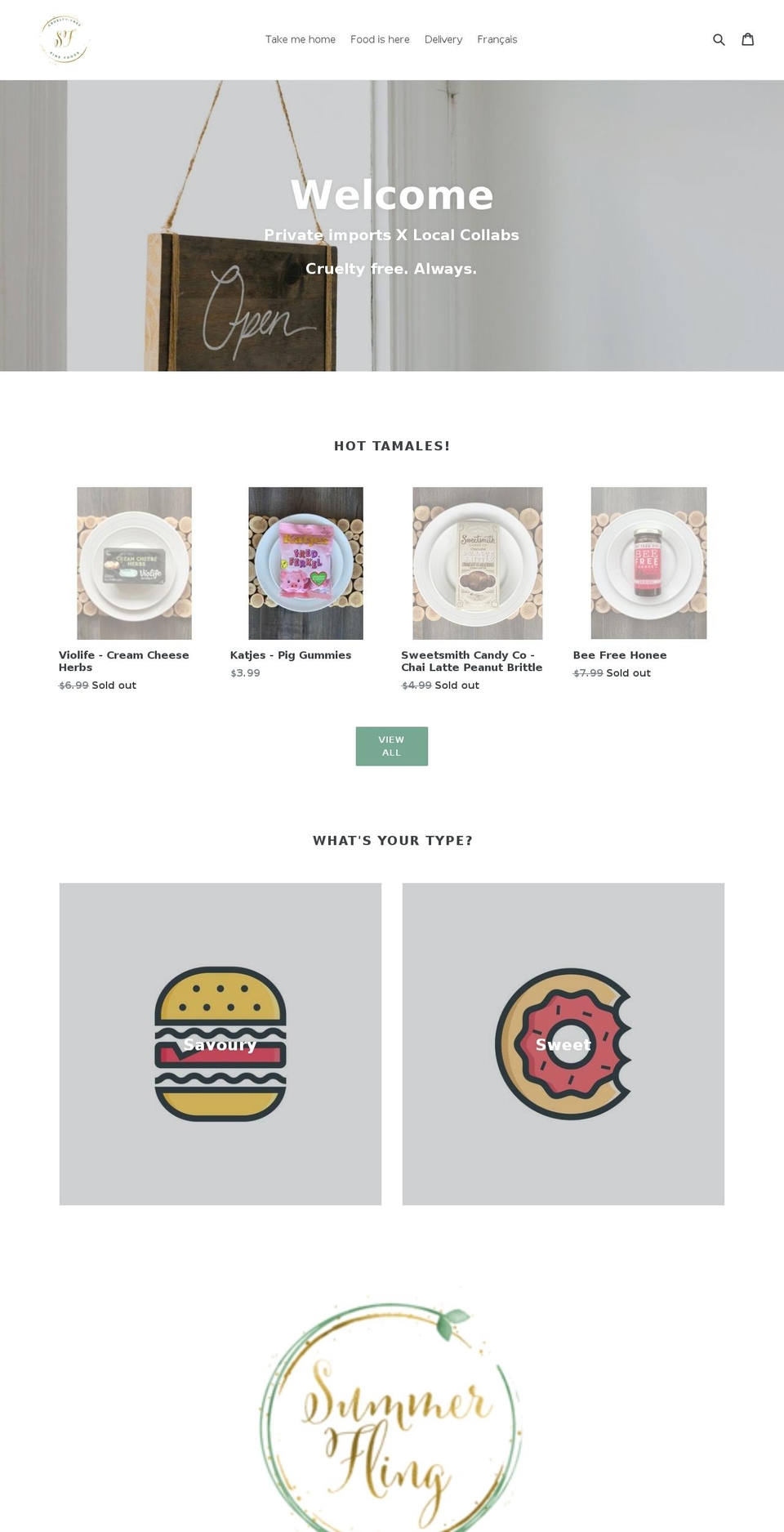 summerfling.ca shopify website screenshot
