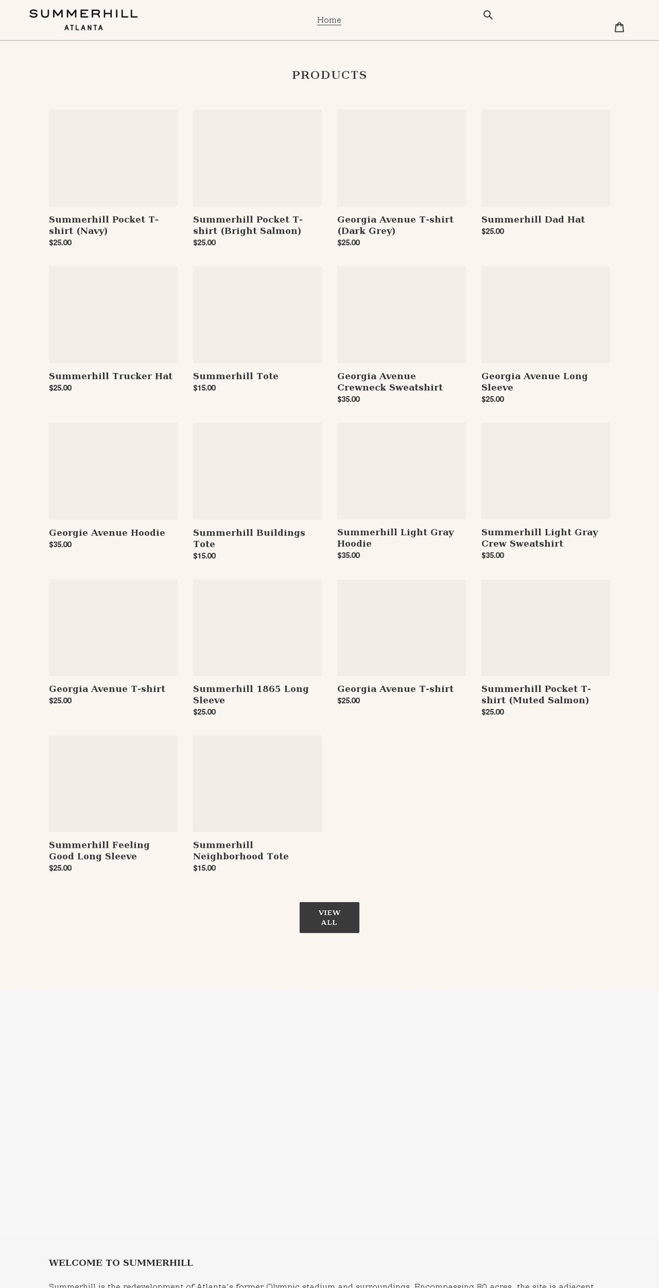 summerhill-atl.myshopify.com shopify website screenshot