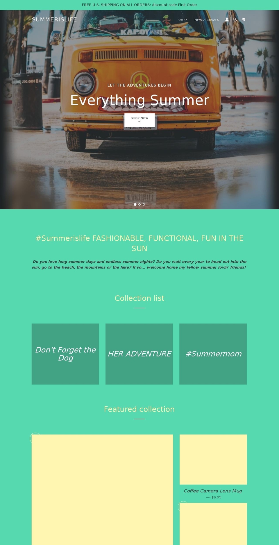 summerislife.com — Shopify storefront screenshot