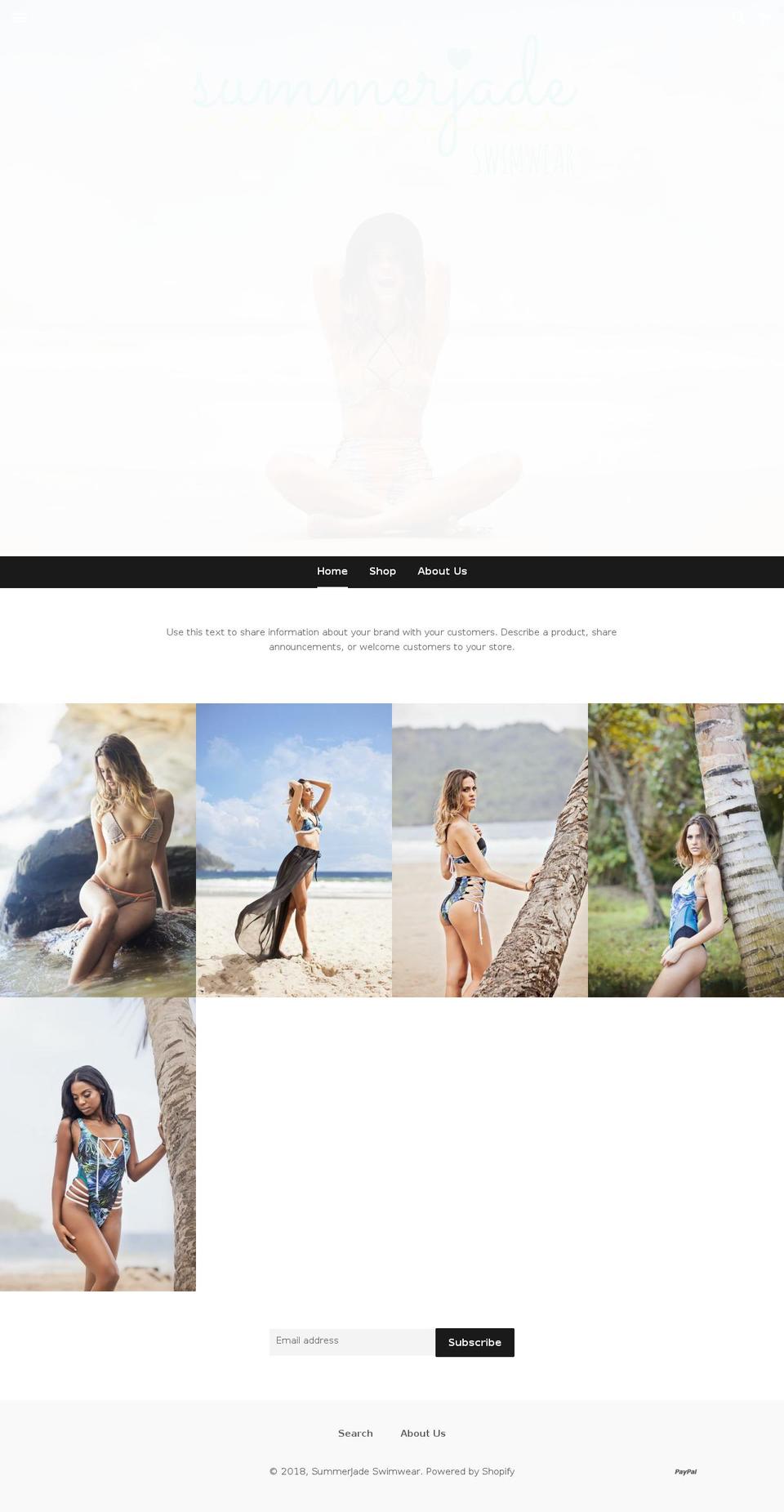 summerjadeswimwear.com shopify website screenshot