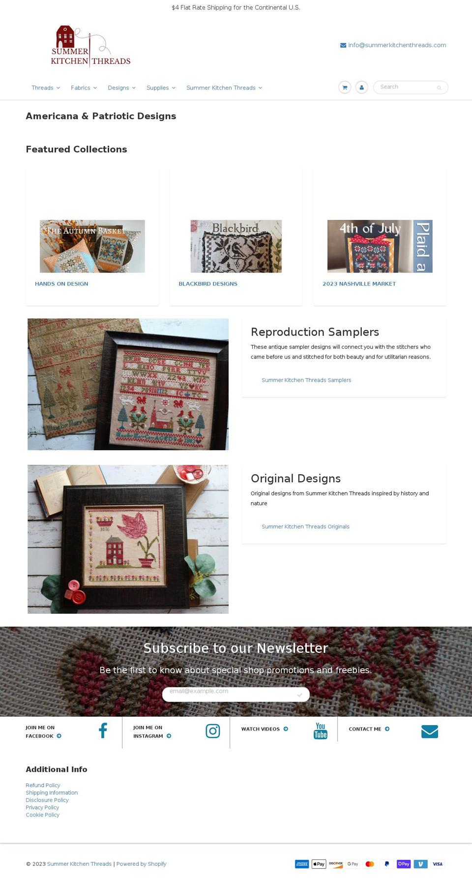 summerkitchenthreads.com shopify website screenshot