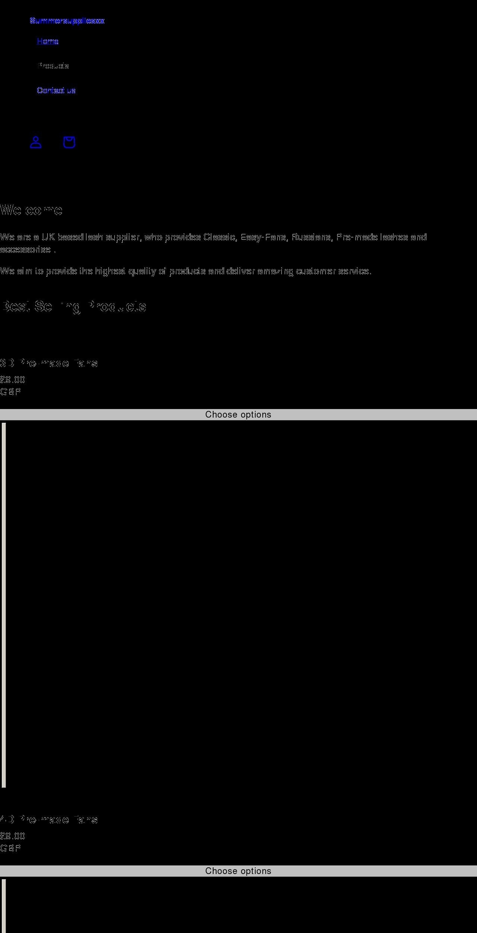 summerlashesx.com shopify website screenshot