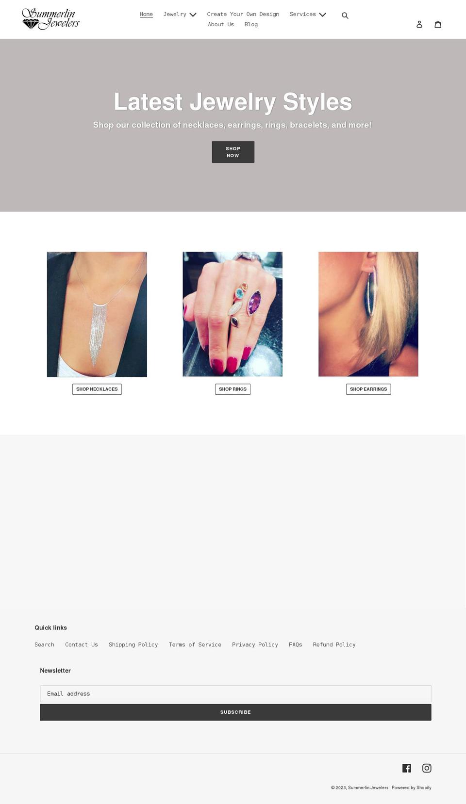 summerlinjewelers.com shopify website screenshot