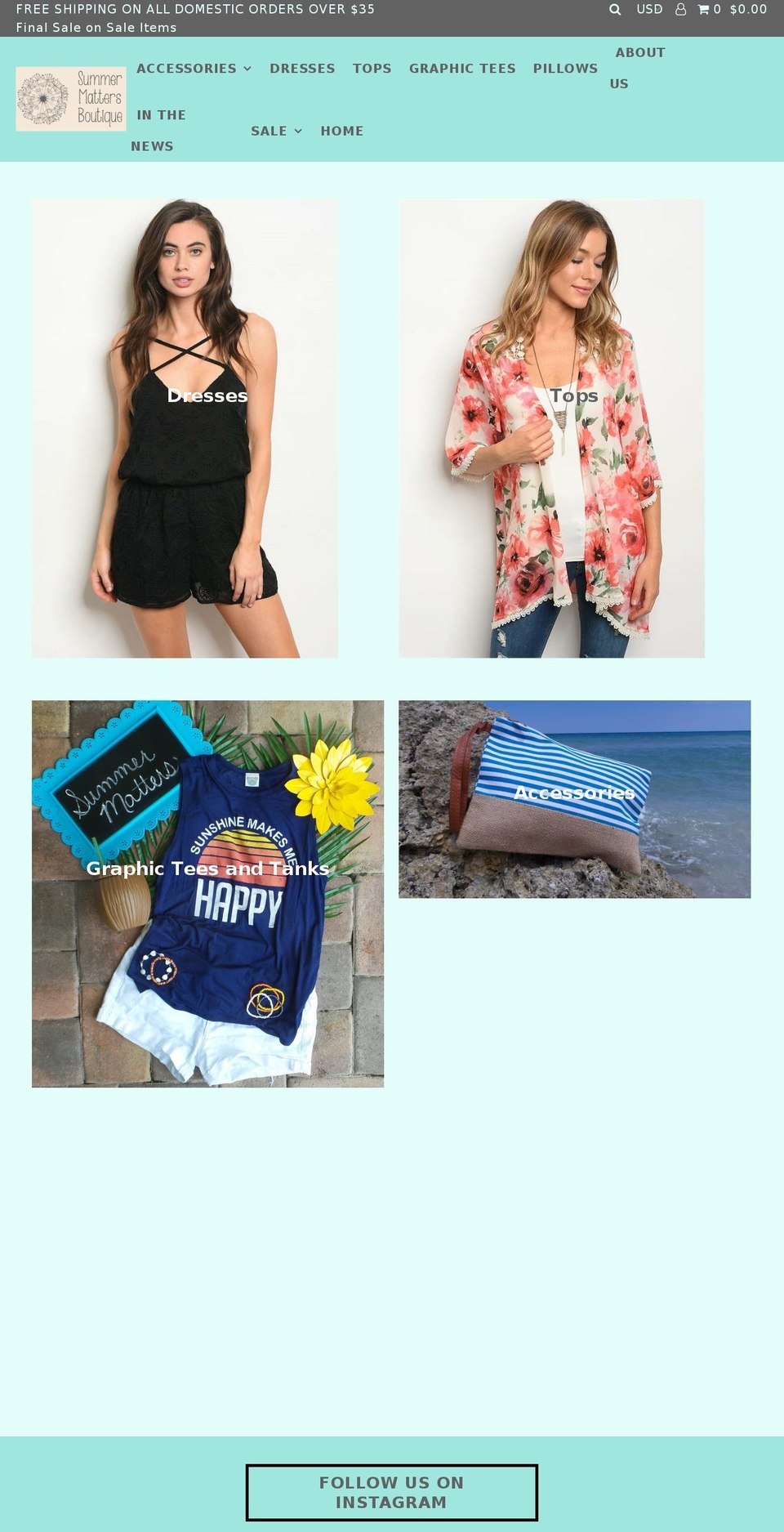 summermattersboutique.com shopify website screenshot