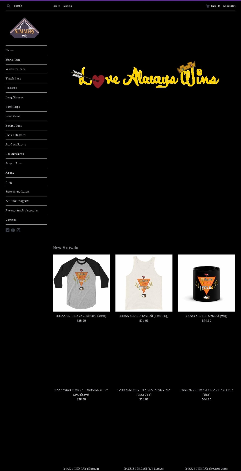 summers-ink.com — Shopify storefront screenshot