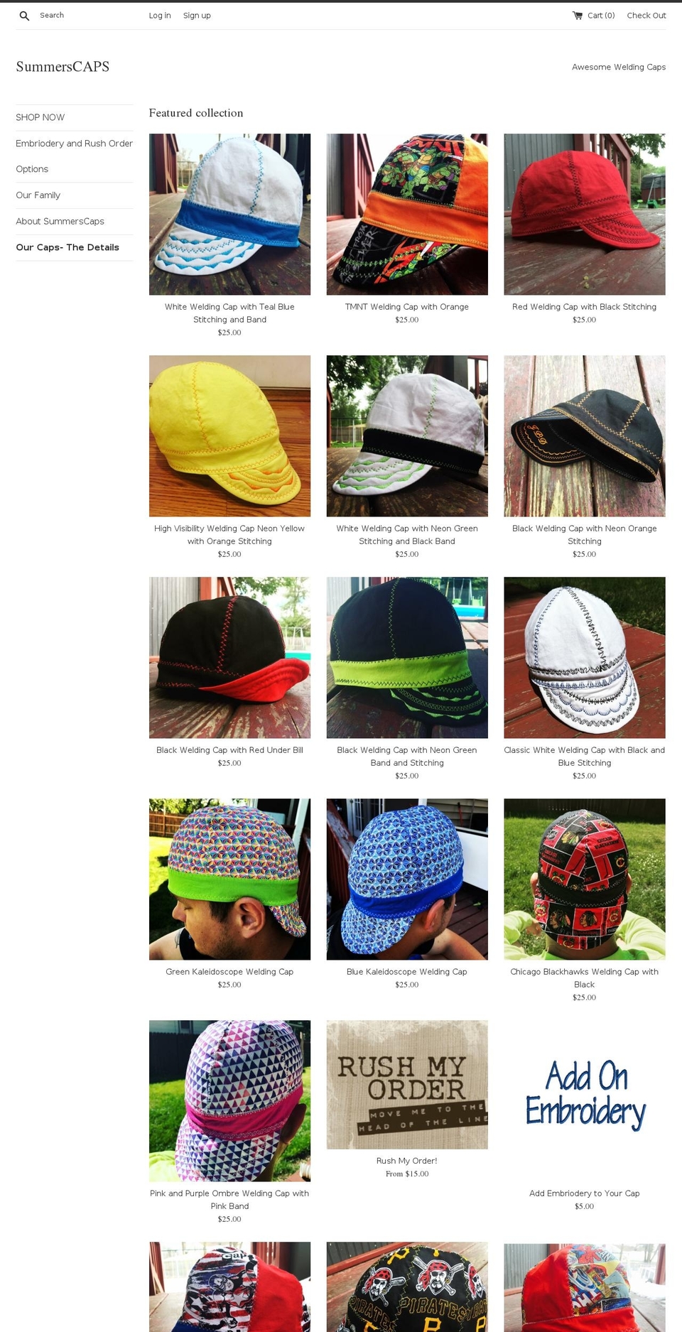 summerscaps.com shopify website screenshot