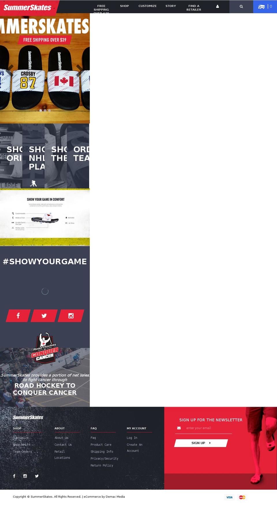 summerskates.com shopify website screenshot