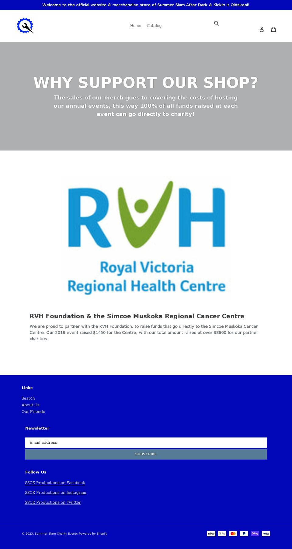 summerslamcharityevents.com shopify website screenshot