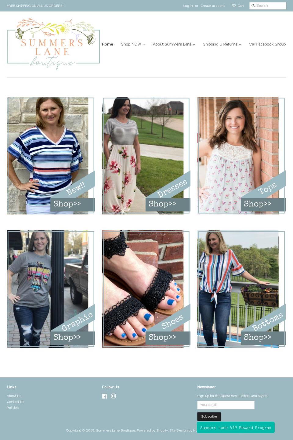 summerslaneboutique.com shopify website screenshot