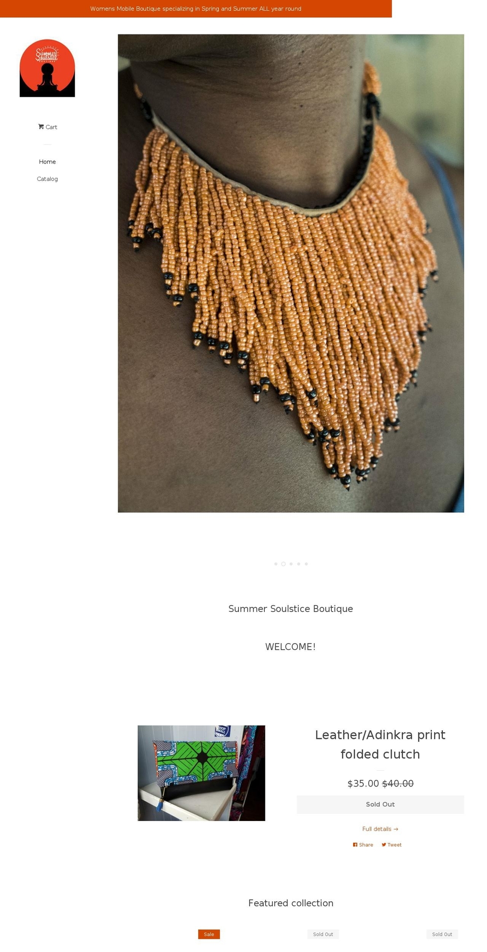 summersoulsticeboutique.com — Shopify storefront screenshot