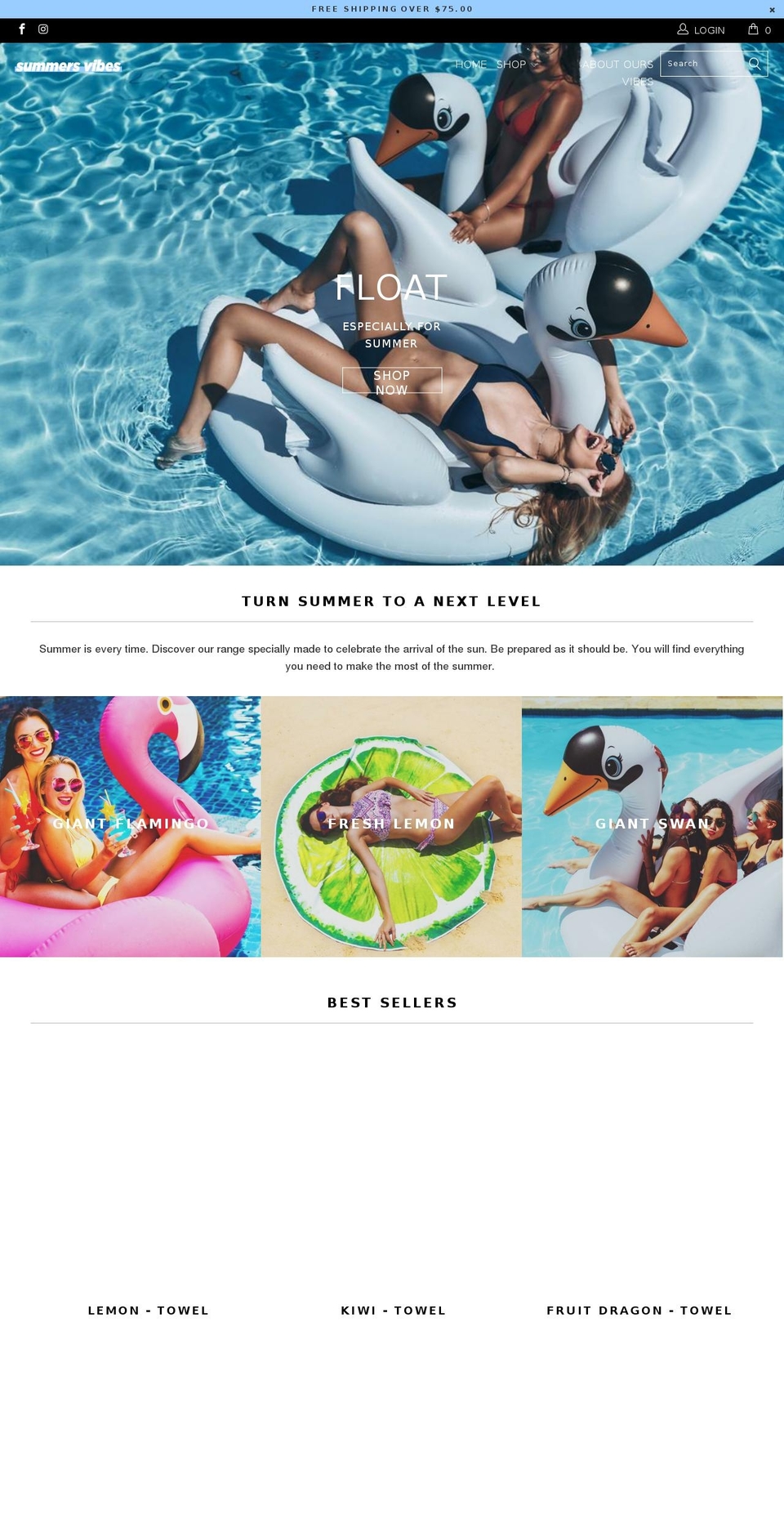 summersvibes.com shopify website screenshot