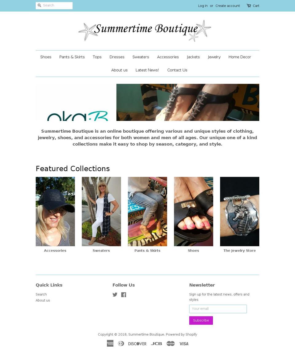 summertimeboutique.com shopify website screenshot
