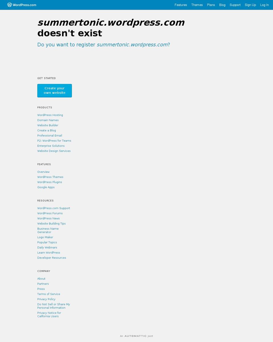 summertonic.com — Shopify storefront screenshot