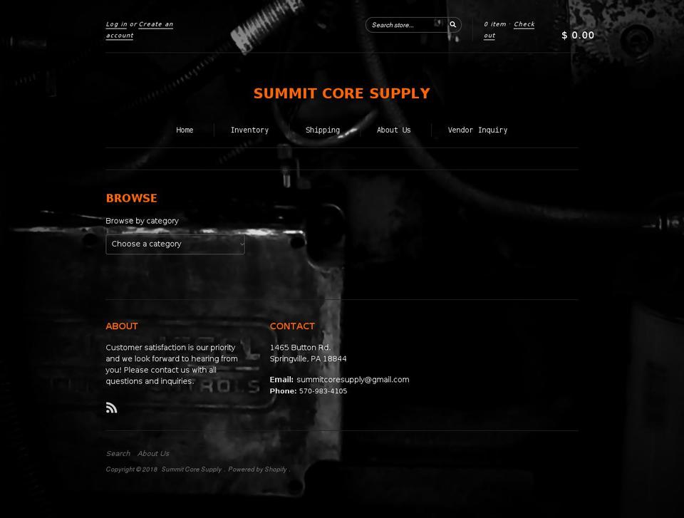 summitcoresupply.com — Shopify storefront screenshot