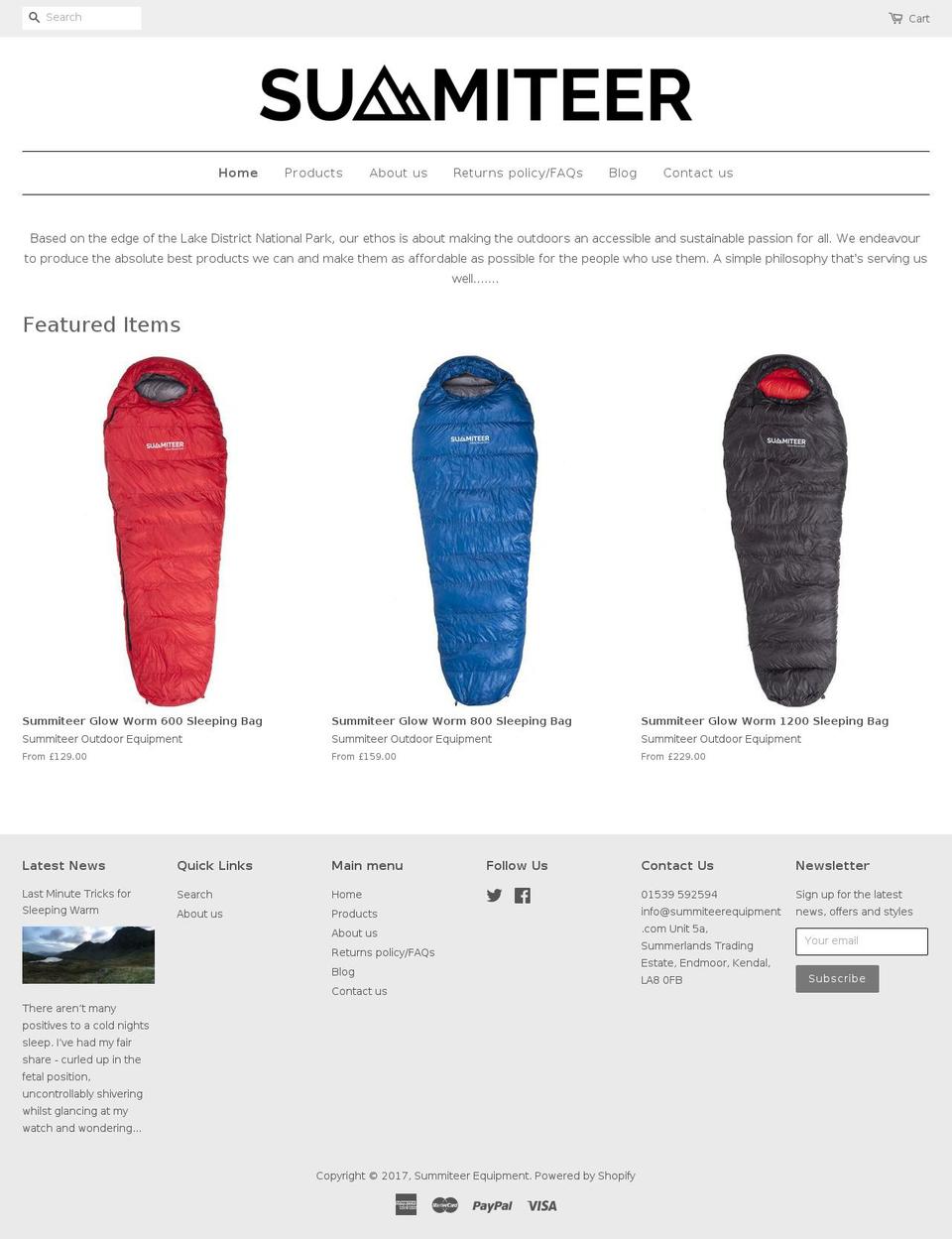 summiteerequipment.com shopify website screenshot