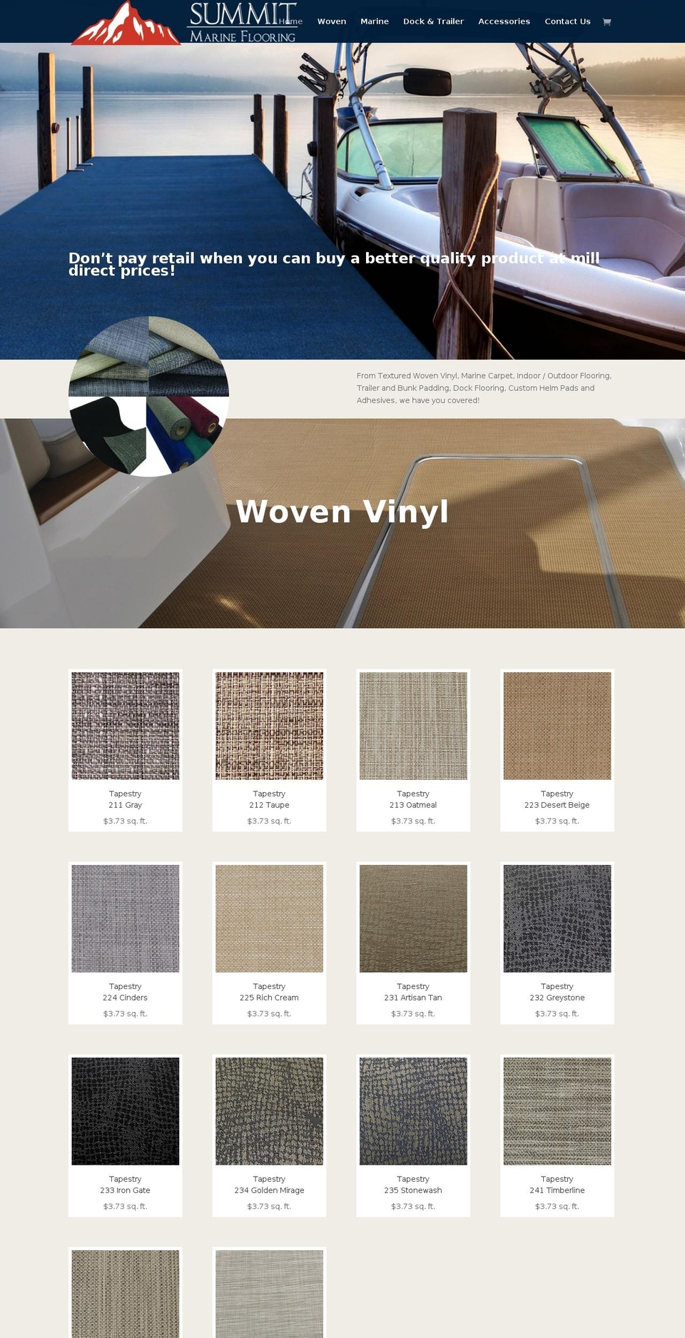 summitmarineflooring.com — Shopify storefront screenshot