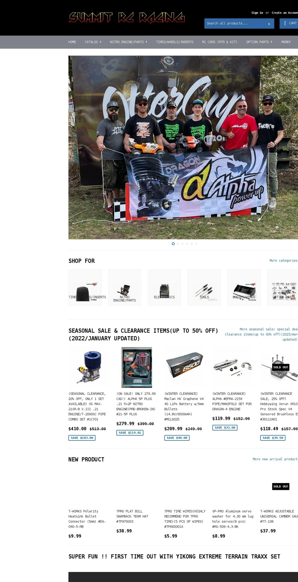 summitrcracing.com shopify website screenshot