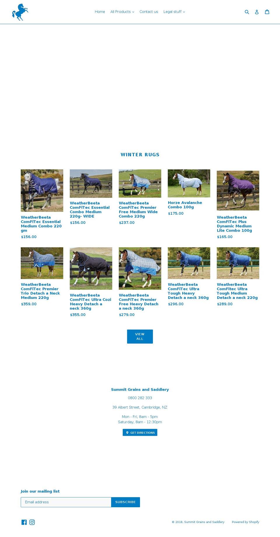 summitsaddlery.co.nz shopify website screenshot