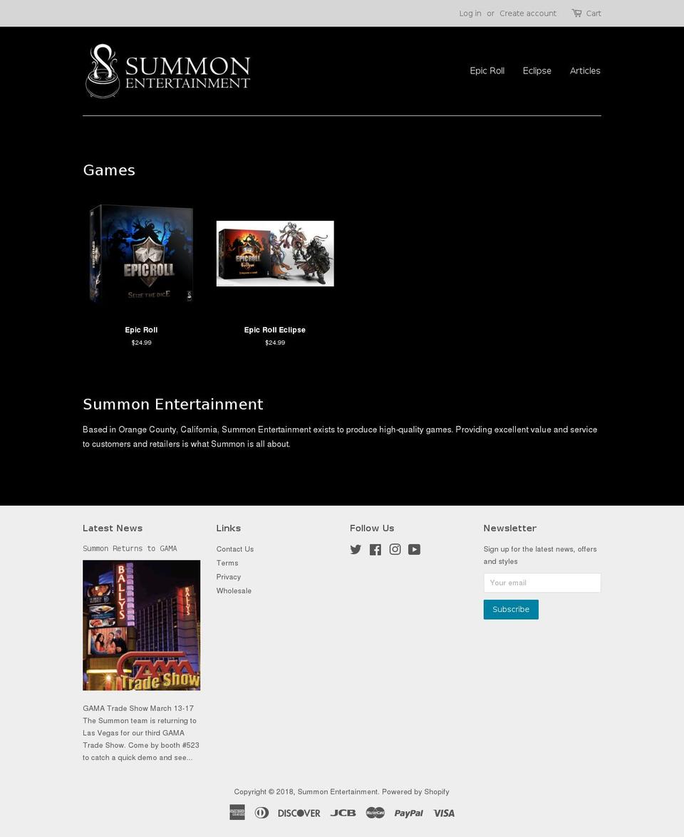 summonent.com shopify website screenshot