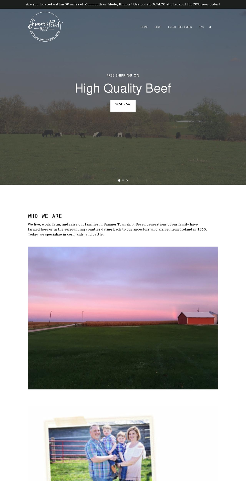 sumnerpointbeef.com — Shopify storefront screenshot