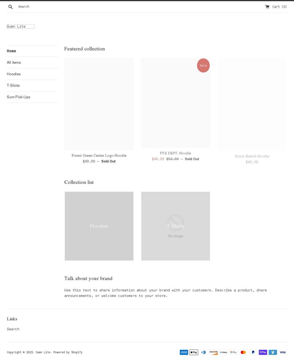 sumnlite.com shopify website screenshot