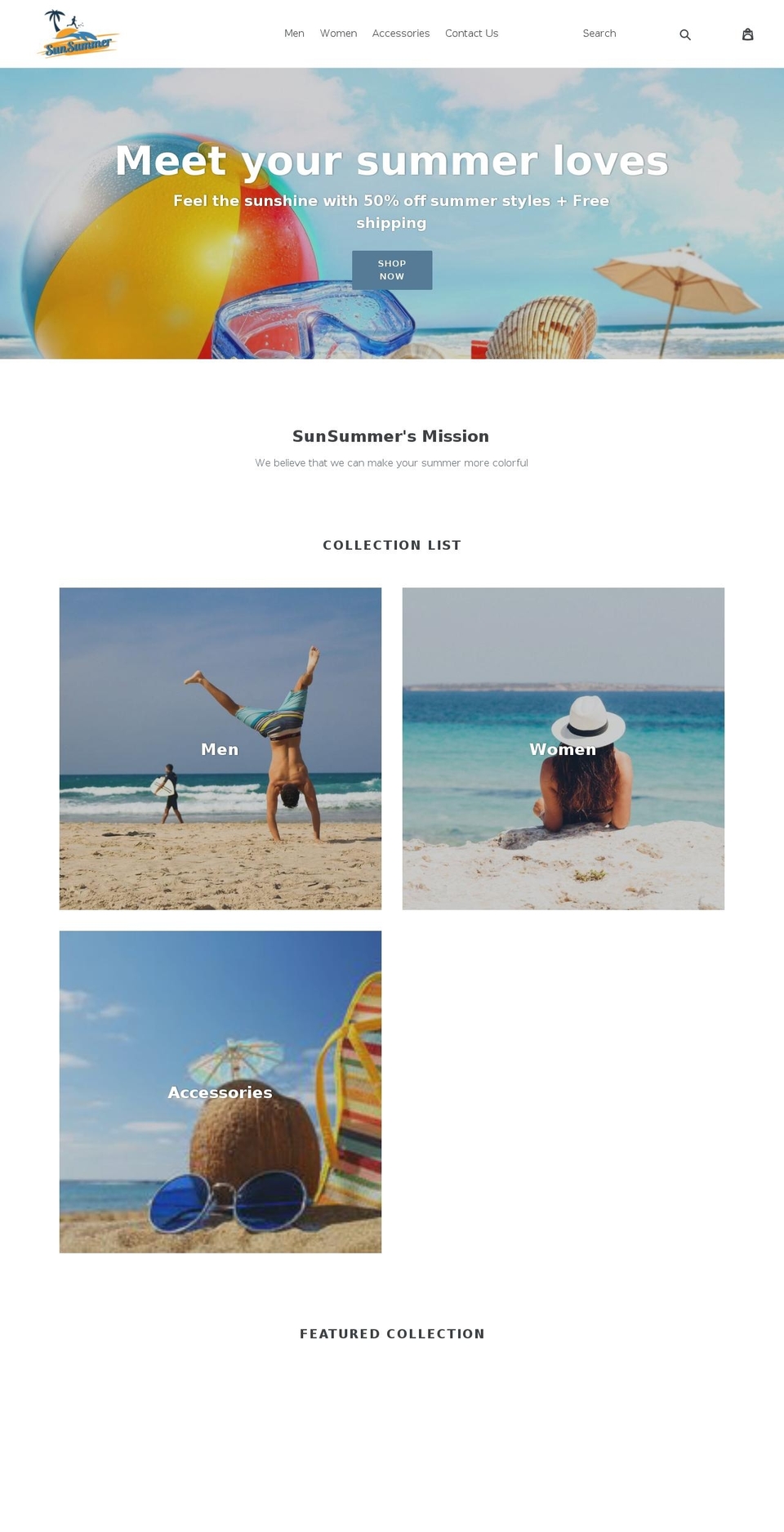 sun-summer.com — Shopify storefront screenshot